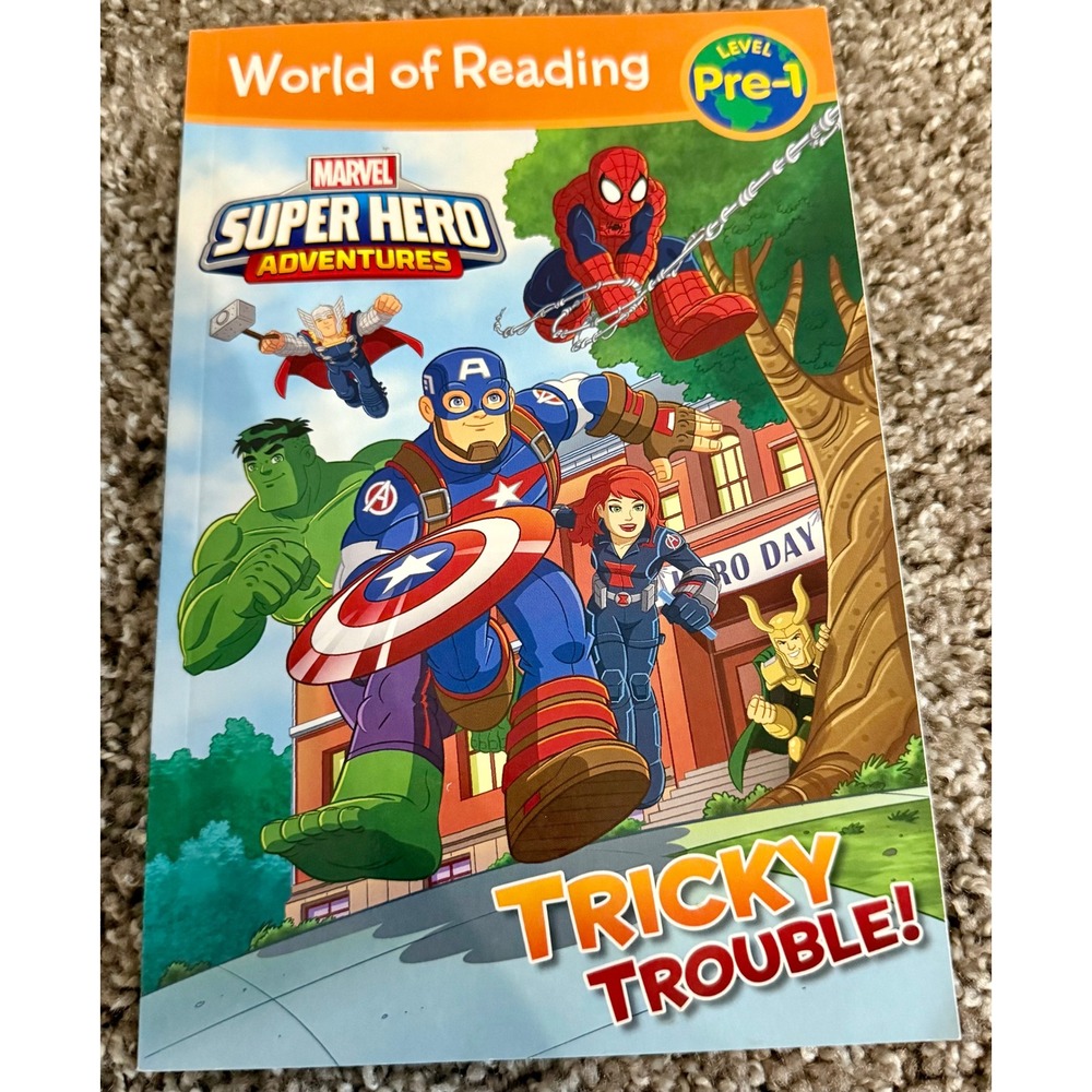 Marvel World of Reading Book Kids Pre-1 Tricky Trouble Excellent Superheroes